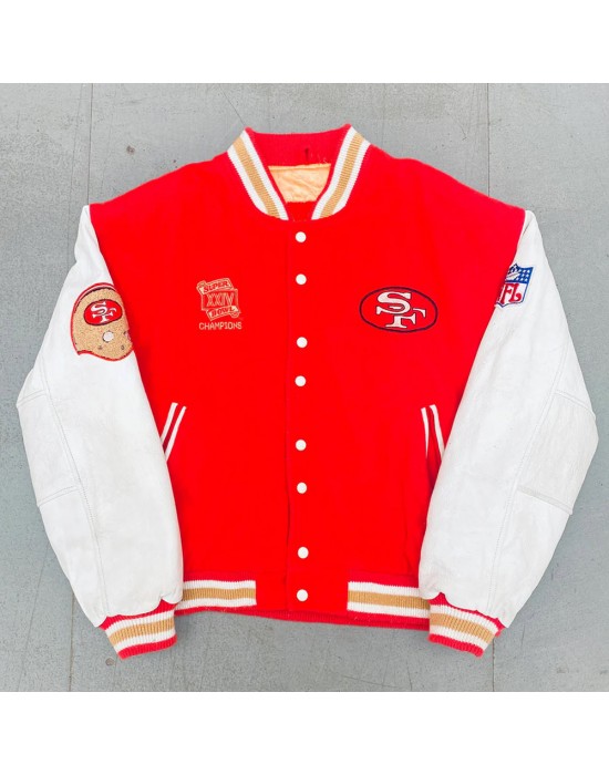 1990 Super Bowl XXIV Champions San Francisco 49ers Varsity Jacket