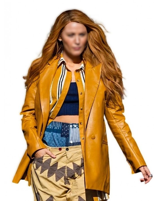 2024 Blake Lively It Ends With Mustard Coat