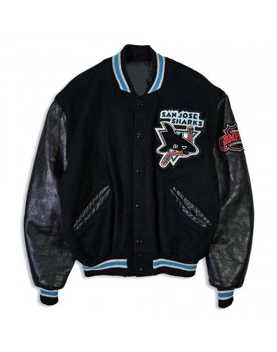 90’s San Jose Sharks Delong Black Varsity Jacket