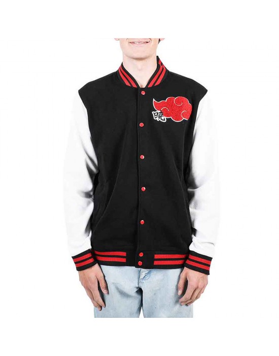 Akatsuki Black and White Varsity Jacket