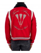 Amiri Always on Point Red Wool Varsity Jacket