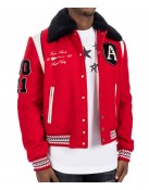 Amiri Always on Point Red Wool Varsity Jacket