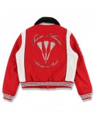 Amiri Always on Point Red Wool Varsity Jacket