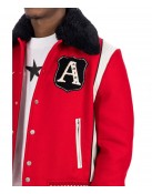 Amiri Always on Point Red Wool Varsity Jacket