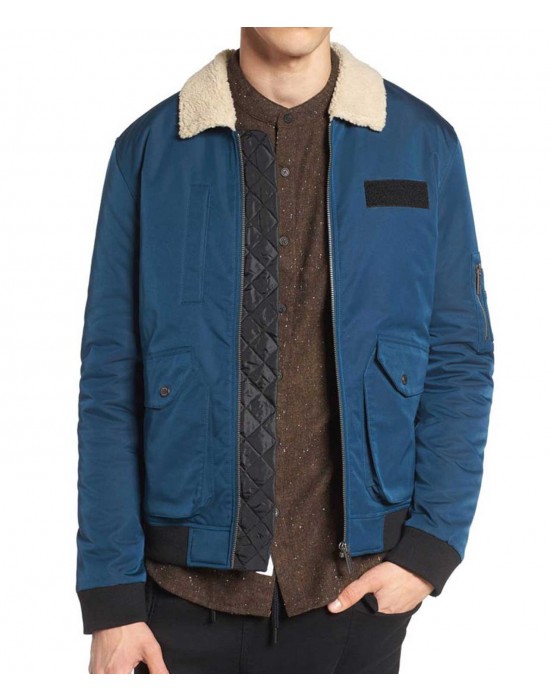 Arrow Rick Gonzalez Blue Jacket with Fur Collar