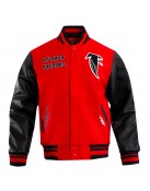 Atlanta Falcons Classic Red Wool/Leather Varsity Jacket