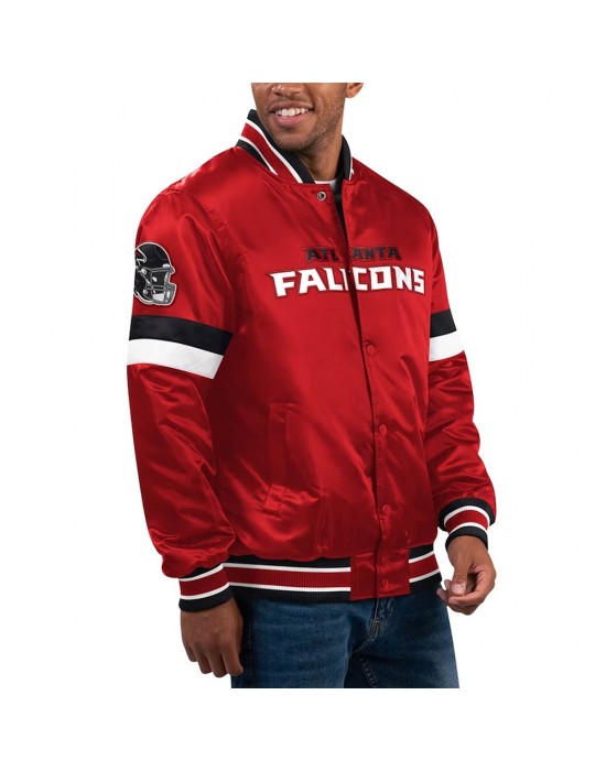 Atlanta Falcons Locker Room Red Varsity Satin Jacket