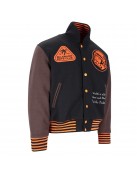 BBC Patch-detailed Button-Up Varsity Jacket