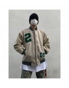 Black And Beige Varsity Jacket