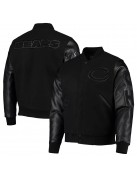 Black Chicago Bears Logo Varsity Jacket