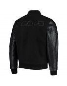 Black Chicago Bears Logo Varsity Jacket