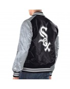 Black/Silver Chicago White Sox Renegade Varsity Satin Jacket