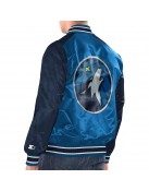 Blue/Navy Minnesota Timberwolves Renegade Varsity Satin Jacket