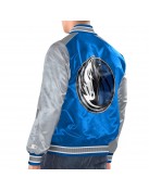 Blue/Silver Dallas Mavericks Renegade Varsity Satin Jacket