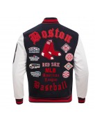 Boston Red Sox Old English Navy Blue Wool Varsity Jacket