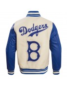 Brooklyn Dodgers Retro Classic Off White Wool Varsity Jacket