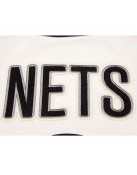 Brooklyn Nets Retro Classic Cream Varsity Wool Jacket