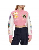 Bstroy Logo Embroidered Cropped Jacket