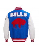 Buffalo Bills Retro Classic Rib Blue Wool Varsity Jacket