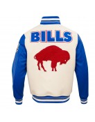 Buffalo Bills Retro Classic Rib Blue Wool Varsity Jacket