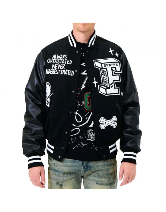 Bulldog First Row Black Varsity Jacket