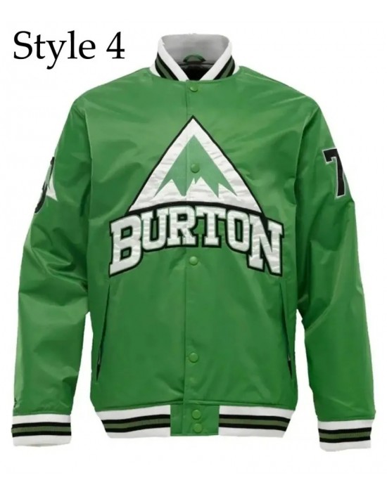 Burton Snowboard Green Varsity Jacket