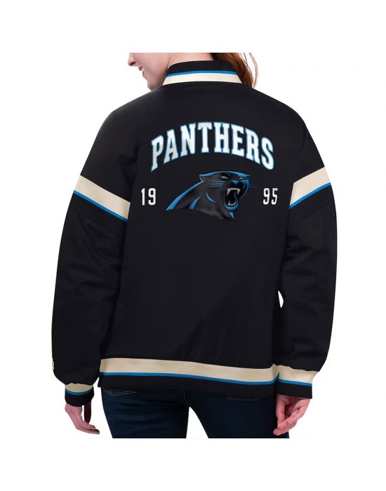 Carolina Panthers Tournament Black Varsity Jacket