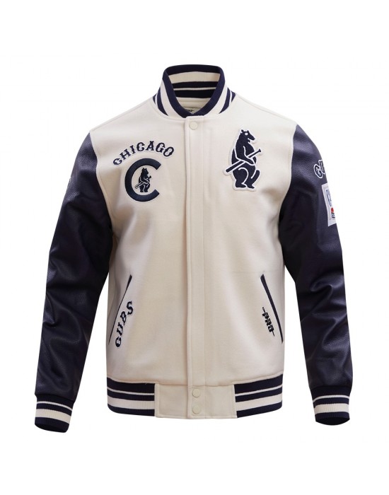 Chicago Cubs Retro Classic Navy Blue Wool Varsity Jacket