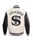 Chicago White Sox Retro Classic Off White Wool Varsity Jacket