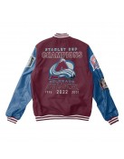 Colorado Avalanche Champions Varsity Maroon and Blue Jacket