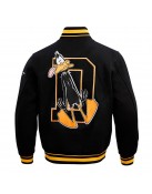 Daffy Duck Looney Tunes Freeze Max Black Varsity Jacket