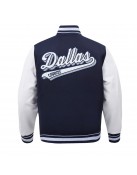 Dallas Cowboys Script Tail Classic Rib Varsity Jacket