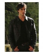 Damon Salvatore The Vampire Diaries Leather Jacket