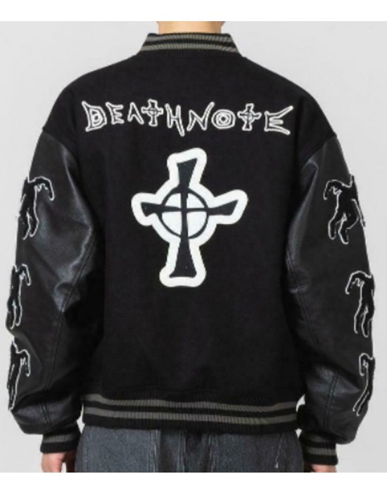 Death Note Wool/Leather Black Varsity Jacket