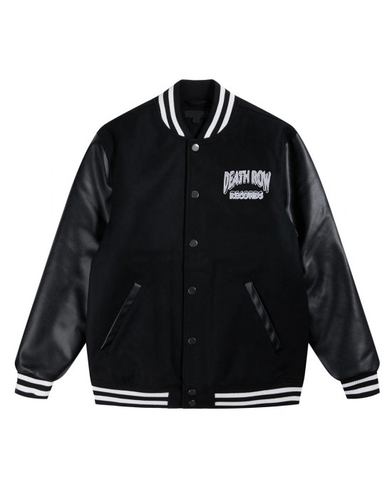 Death Row Records Chair Logo Black Varsity Jacket