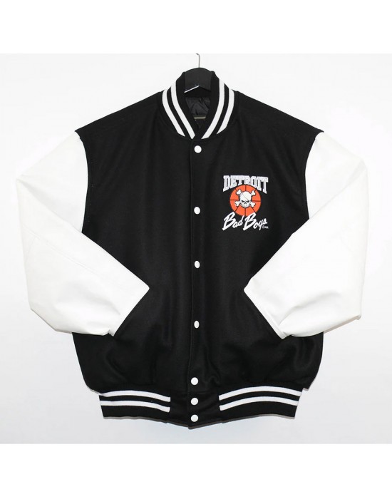 Detroit Bad Boys Varsity Black and White Jacket