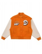 Doncare Legs Orange and White Varsity Jacket