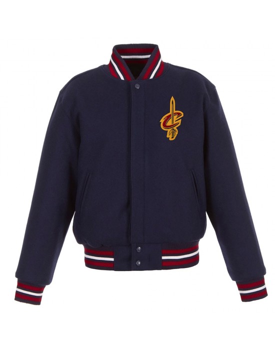 Embroidered Cleveland Cavaliers Wool Navy Varsity Jacket