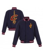 Embroidered Cleveland Cavaliers Wool Navy Varsity Jacket