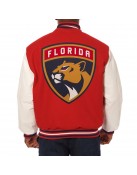 Florida Panthers Varsity Red and White Jacket