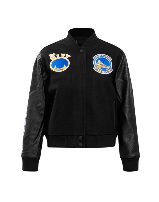 Golden State Warriors Classic Black Varsity Jacket