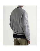 Grey Off White Varsity Wool Jacket