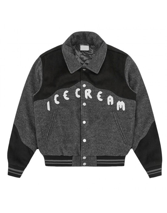 ICECREAM Western Gray Varsity Jacket