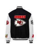 JH Kansas City Chiefs Varsity Black and White Jacket