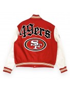 JH San Francisco 49ers Red and Off White Varsity Jacket