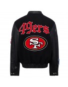 JH San Francisco 49ers Varsity Black Jacket