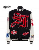 JH San Francisco 49ers Varsity White and Black Jacket