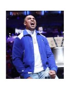 Jalen Hurts Amiri Blue Varsity Jacket