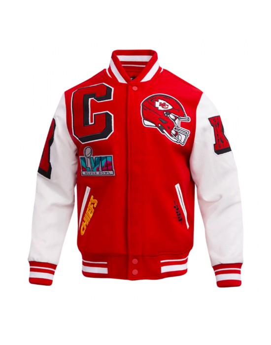 Kansas City Chiefs Mashup Rib Varsity Wool/Leather Jacket