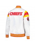 Kansas City Chiefs White Teddy Varsity Satin Jacket